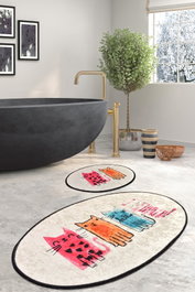 Mijölnir Juego de alfombras de baño Baby Cats Multicolor